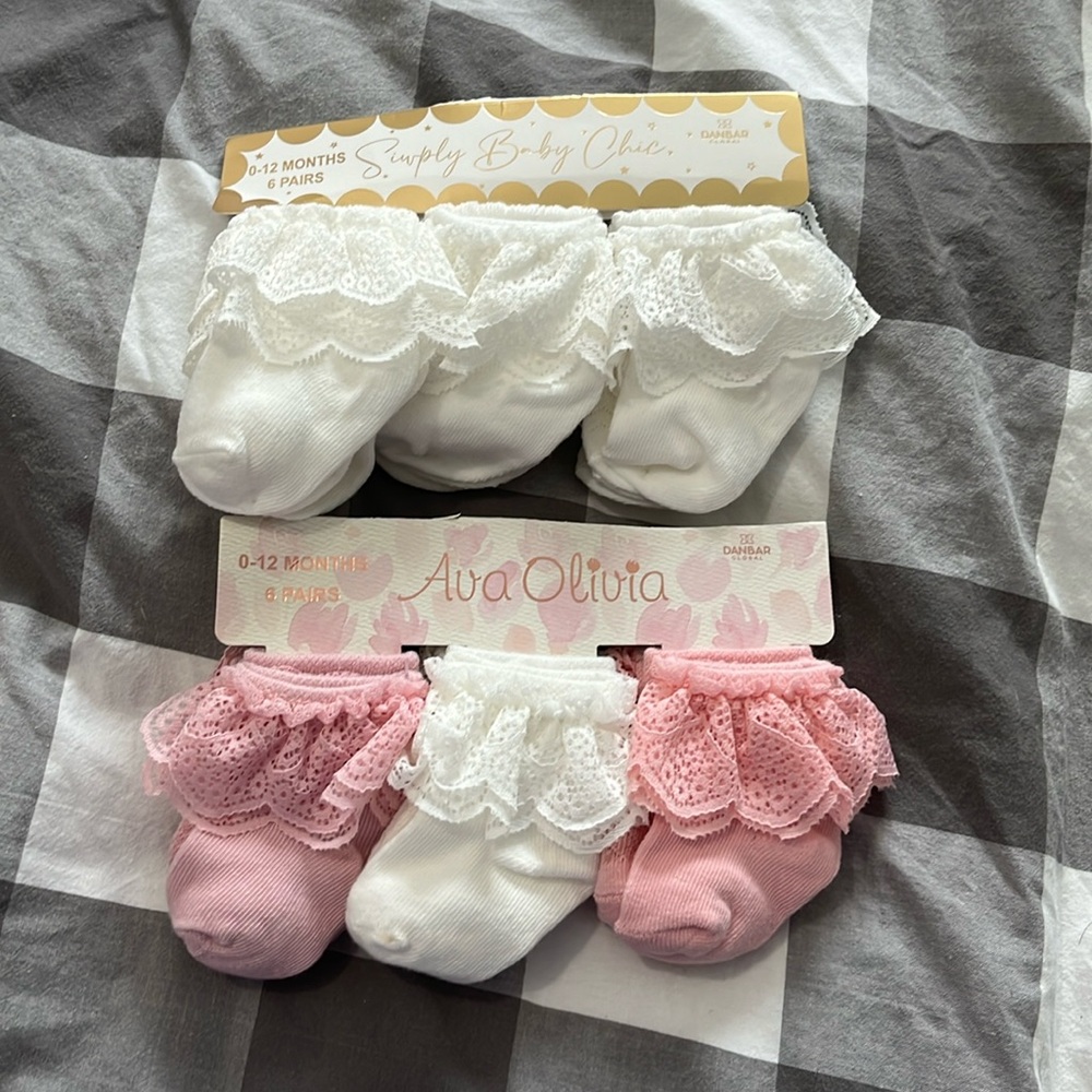 NWT Danbar Baby Girl Socks - 12 pairs